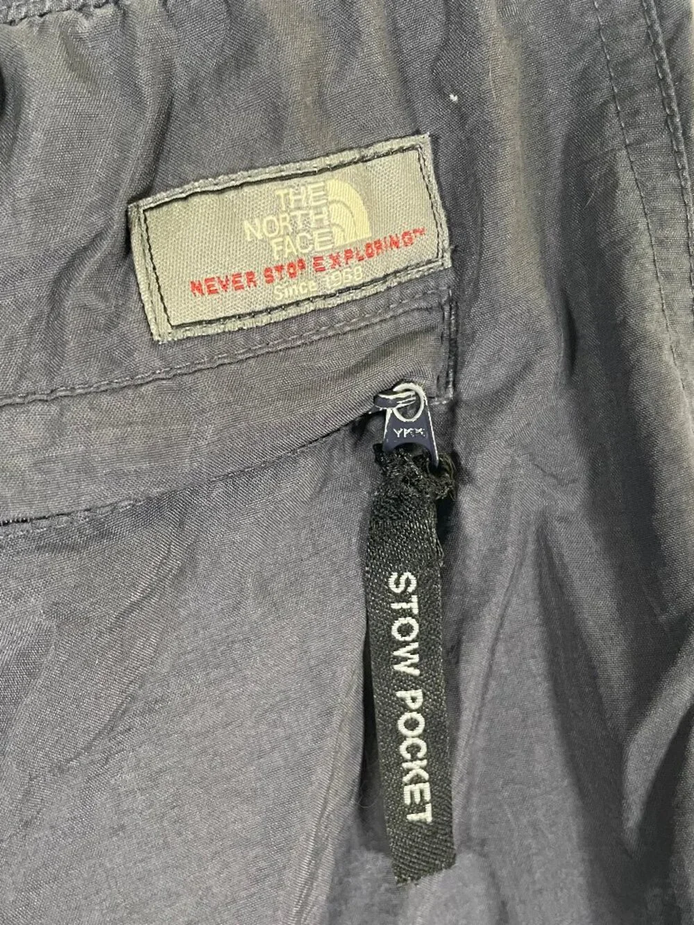 Vintage The North Face Pants Mens Large Blue Gray Nylon Stow Pocket Hiking Stow
